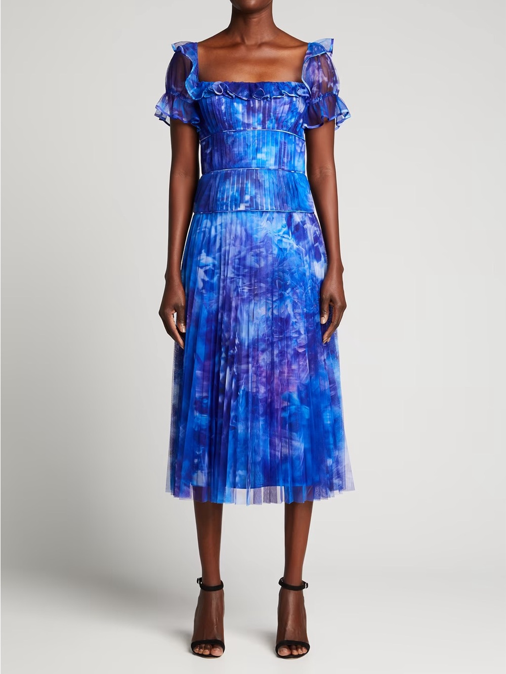 Marchesa Notte Pleated Off Shoulder Dress - 4